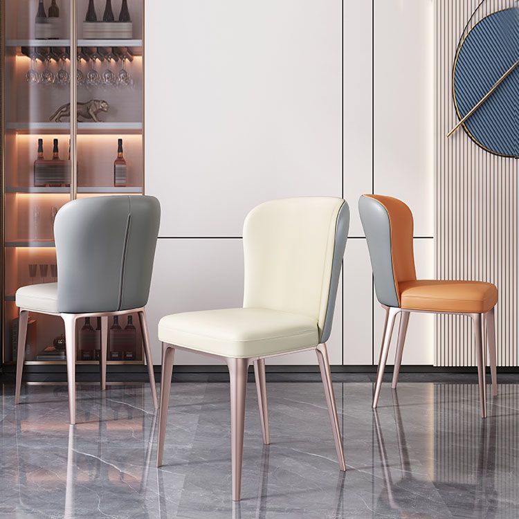 Nordic Glam Style Metal Chairs Dining Armless Chair for Kitchen Clearhalo 'Dining Chairs' 'Dining Tables & Seating' 'dining_chair' 'furn' 'furn_dining_chair' 'Furniture' 'furniture_dining_chair' 'Kitchen & Dining Furniture' 1200x1200_f2d85f6e-76ad-42ce-a3cf-c37252d57f7c