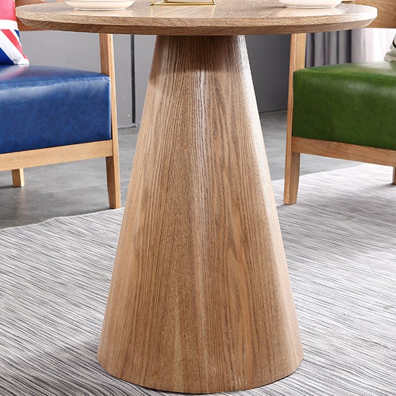 Modernistic Solid Wood Pedestal Round Living Room Side Table