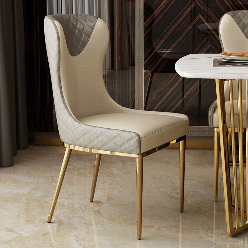 Glam Faux Leather Dining Chairs Metal Dining Room Chairs for Home Use Clearhalo 'Dining Chairs' 'Dining Tables & Seating' 'dining_chair' 'furn' 'furn_dining_chair' 'Furniture' 'Kitchen & Dining Furniture' 1200x1200_f2dab9f4-3173-4471-a2b5-2cae4f58a8e4