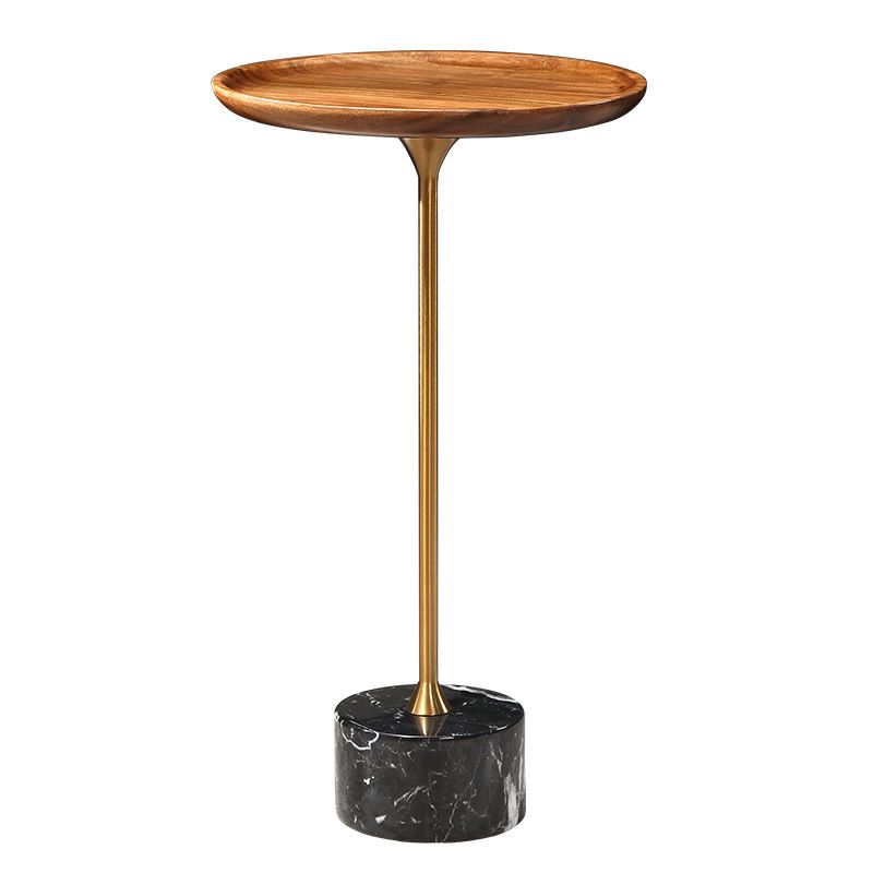 Modern Slate Pedestal Wooden Round/Square Tray Top End Table