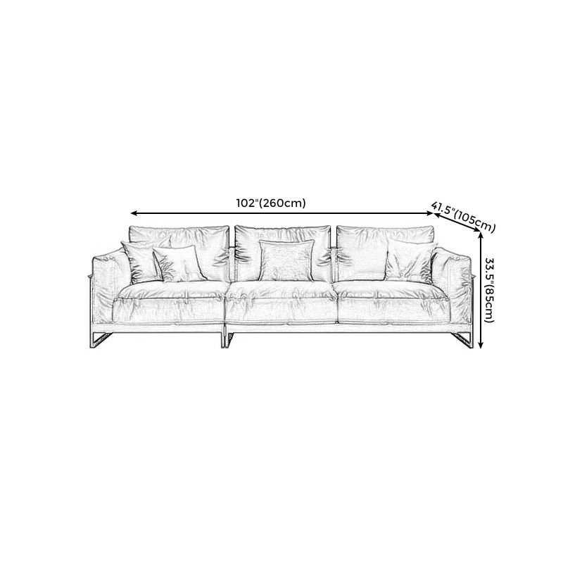 Genuine Leather Classic Industrial Sofa 33.46"High Square Arm Sofa & Bolster Pillows Clearhalo 'furn' 'furn_sofas' 'Furniture' 'furniture_sofas' 'kitchen' 'kitchen_sofas' 'Living Room Furniture' 'Sofa' 'sofas' 1200x1200_f2df41fe-b65f-43ed-8cce-7a203a115470
