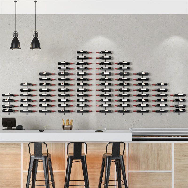 Wandgemonteerde wijnfleshouder Hedendaagse metalen wijnrekfles