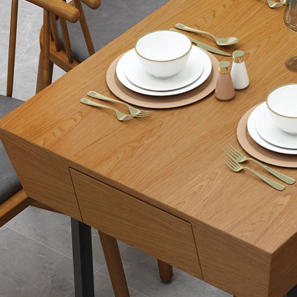 Industrial Style Dining Site Table Solid Wood Dining Room Furniture for Home Clearhalo ' dining_table' 'Dining Tables & Seating' 'Dining Tables' 'furn' 'furn_dining_table' 'Furniture' 'furniture_dining_table' 'Kitchen & Dining Furniture' 'kitchen&dining_furn' 'kitchen' 'kitchen_dining_table' 1200x1200_f2e09461-3ebd-4845-a041-cbc5df7cf0de