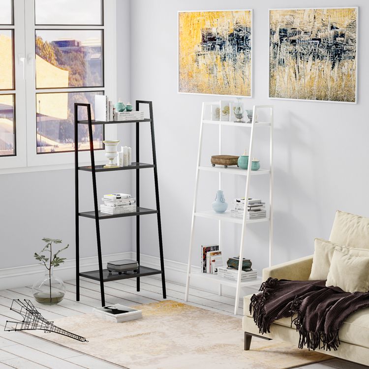 Scandinavian Open Ladder Bookshelf Metal Bookcase for Living Room Clearhalo 'Bookcases' 'furn' 'furn_bookcases' 'Furniture' 'furniture_bookcases' 'Office Furniture' 1200x1200_f2e13070-7782-40e0-b587-d7758833be5f