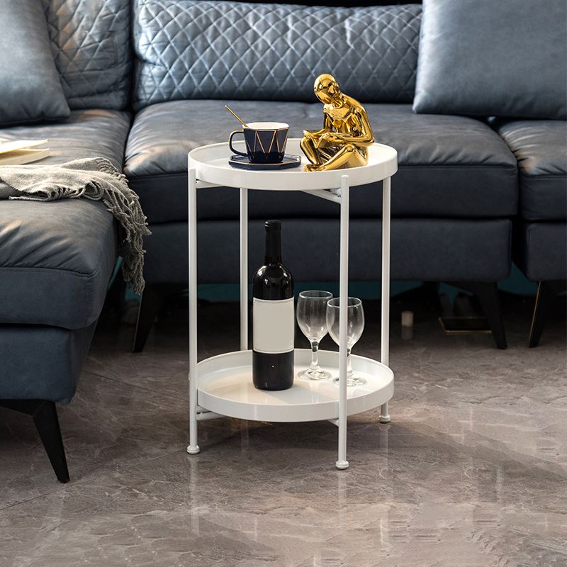 Armoire de chevet en métal Table de nuit d'accent de l'étagère inférieure pour chambre à coucher