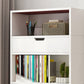 Standard Engineered Wood Bookshelf Contemporary Open Back Bookcase with Drawers