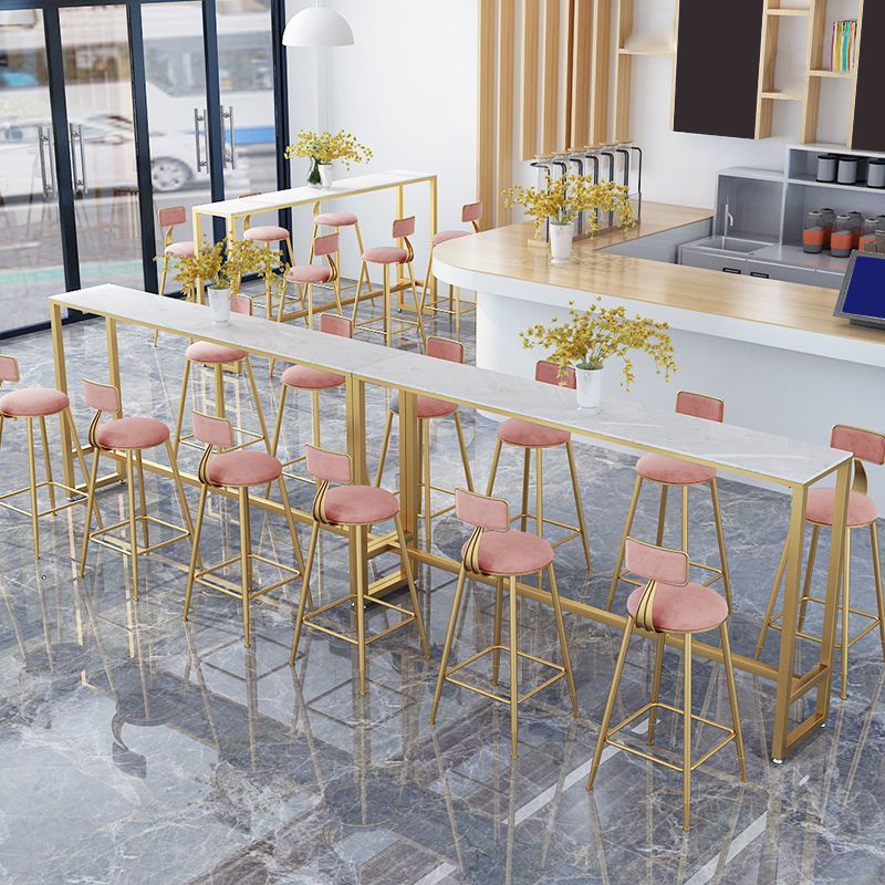 Glam Style Rectangle Bar Table Faux Marble Bar Dining Table for Living Room Clearhalo 'Bar Furniture' 'Bar Tables' 'bar_tables' 'furn' 'furn_bar_tables' 'Furniture' 'Kitchen & Dining Furniture' 1200x1200_f2e2599f-9101-43d5-a6f7-c5ad46f26211