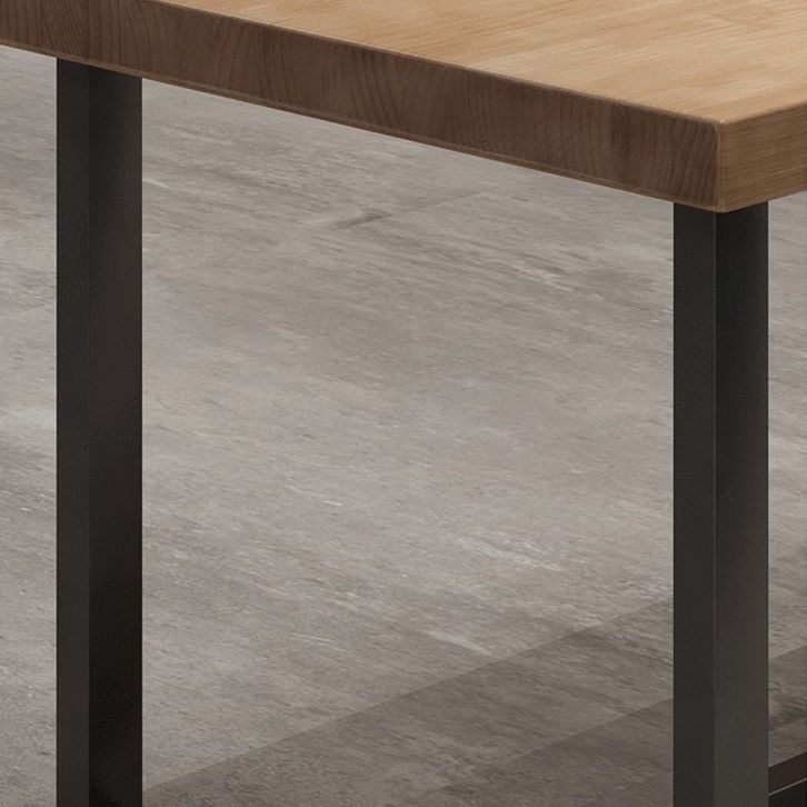 Industrial Style Dining Table Solid Wood Trestle Table for Dining Room