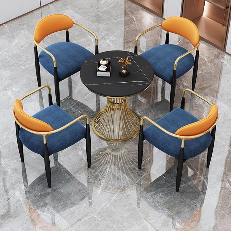 Set da pranzo Glam Stone 1/4/5 pezzi Mobili da pranzo in oro per la casa