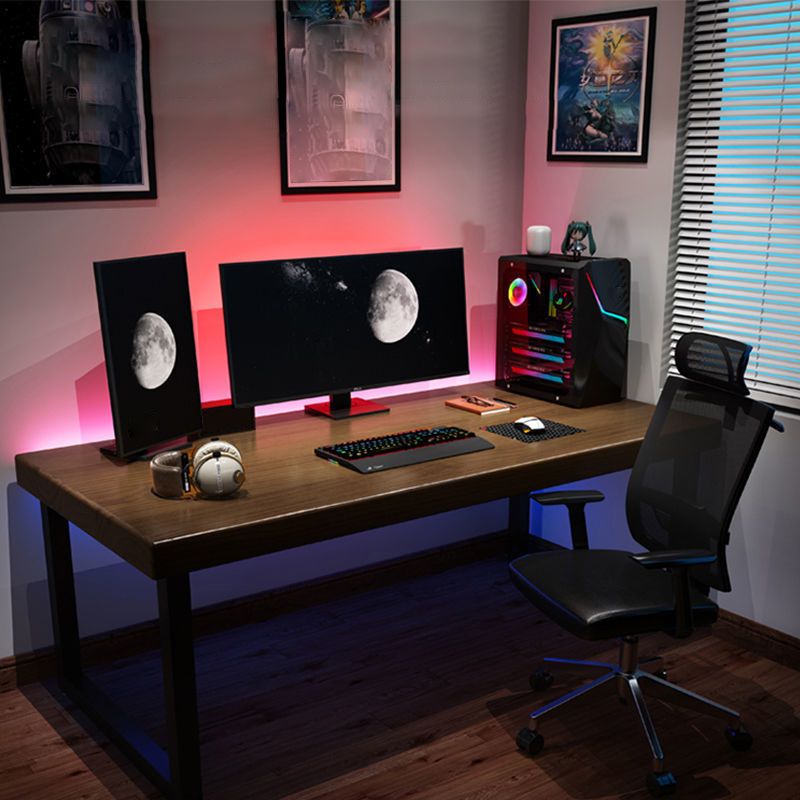 Scrivania da gioco contemporanea per ufficio 30 "h rettangolare scrivania in grigio/marrone