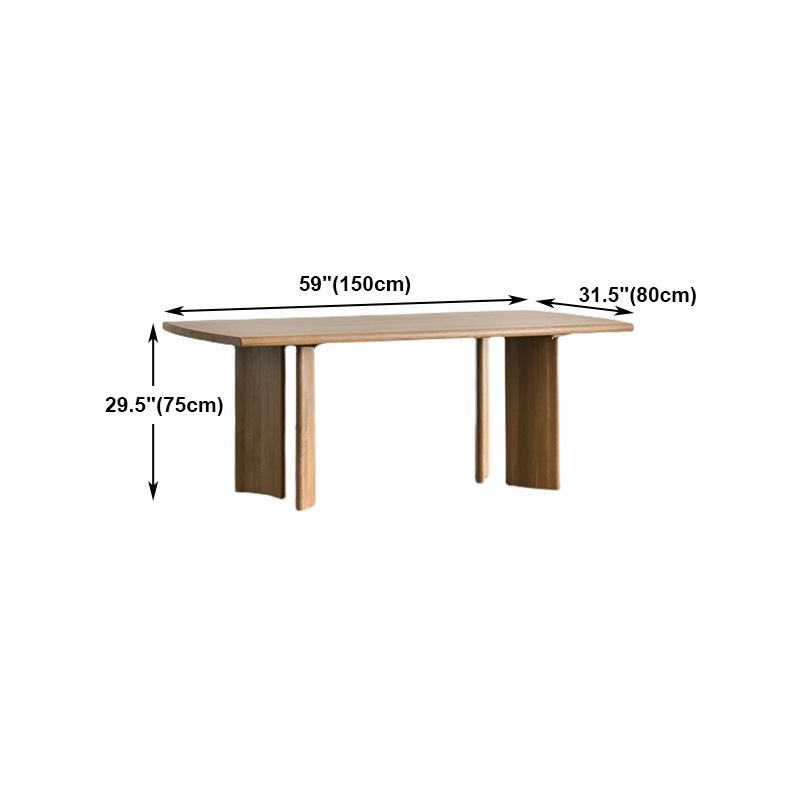 Mesa de comedor de madera rectangular Mesa de ceniza moderna en la naturaleza con 4 patas