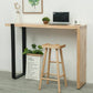 Table de bar rectangulaire avec plateau en bois de pin, table de bistro moderne avec double piédestal