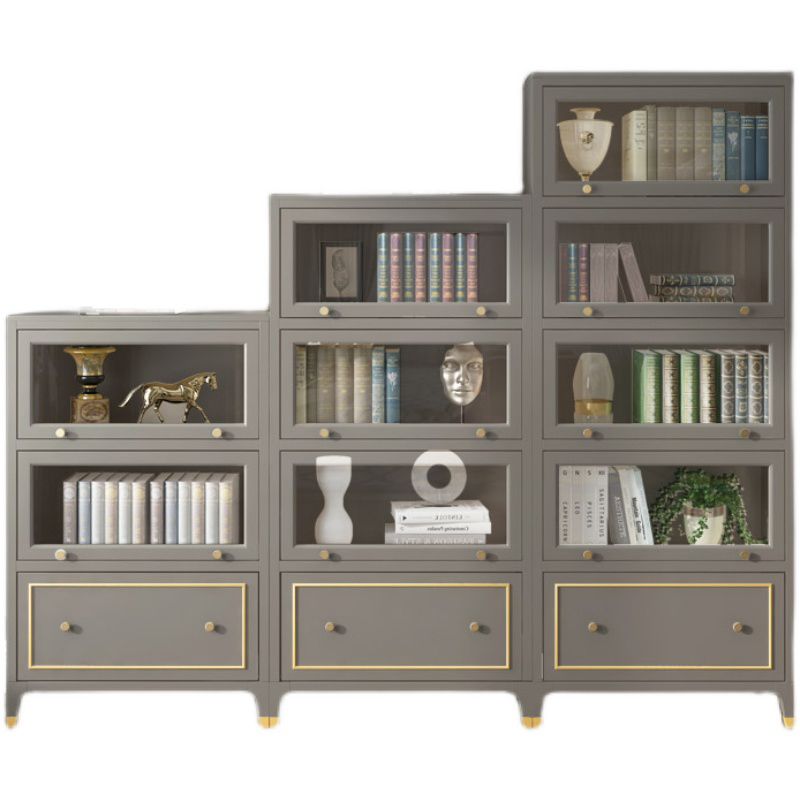 Vertical Glam Standard Bookcase Beech Closed Back Bookcase with Drawer Clearhalo 'Bookcases' 'furn' 'furn_bookcases' 'Furniture' 'Office Furniture' 1200x1200_f2e4efde-4cca-4d0b-addc-21147d64ac68