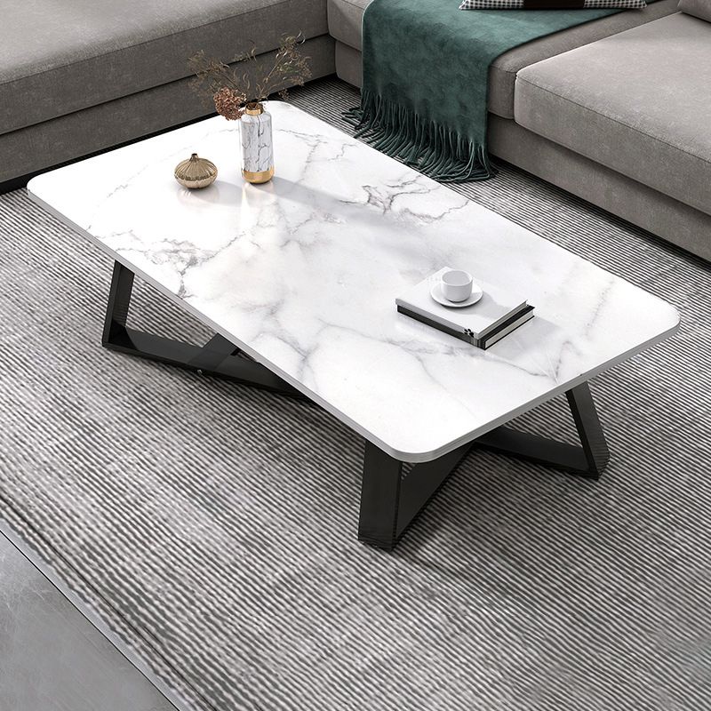 Cross Table Base Design Rectangular Faux Wood Table Ornate Style Coffee Table Clearhalo 'Coffee & Accent Tables' 'Coffee Tables' 'coffee_tables' 'furn' 'furn_coffee_tables' 'Furniture' 'Living Room Furniture' 1200x1200_f2e7ac17-57a7-43a8-953a-2d29b92d3d1e