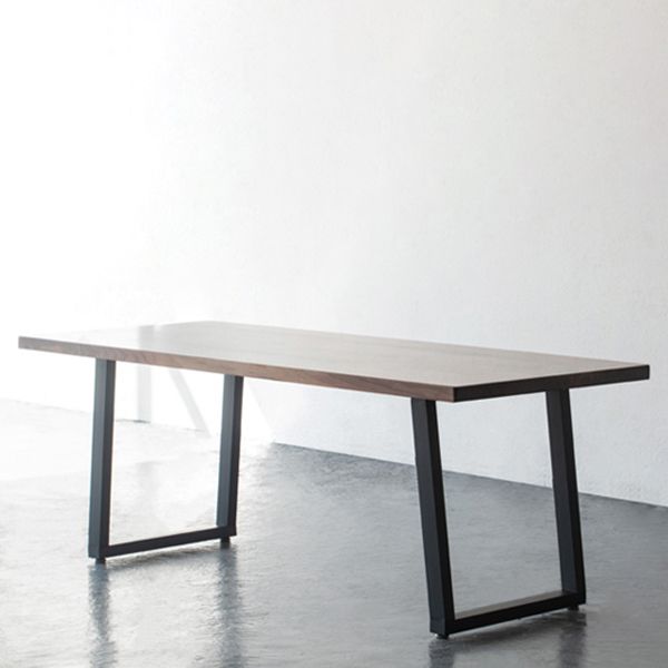 Rectangle Industrial Style Dining Table Wood Fixed Table with Solid Wood Clearhalo ' dining_table' 'Dining Tables & Seating' 'Dining Tables' 'furn' 'furn_dining_table' 'Furniture' 'furniture_dining_table' 'Kitchen & Dining Furniture' 'kitchen&dining_furn' 'kitchen' 'kitchen_dining_table' 1200x1200_f2e7fad6-f3ef-4e20-8283-95e1ae09f8f8