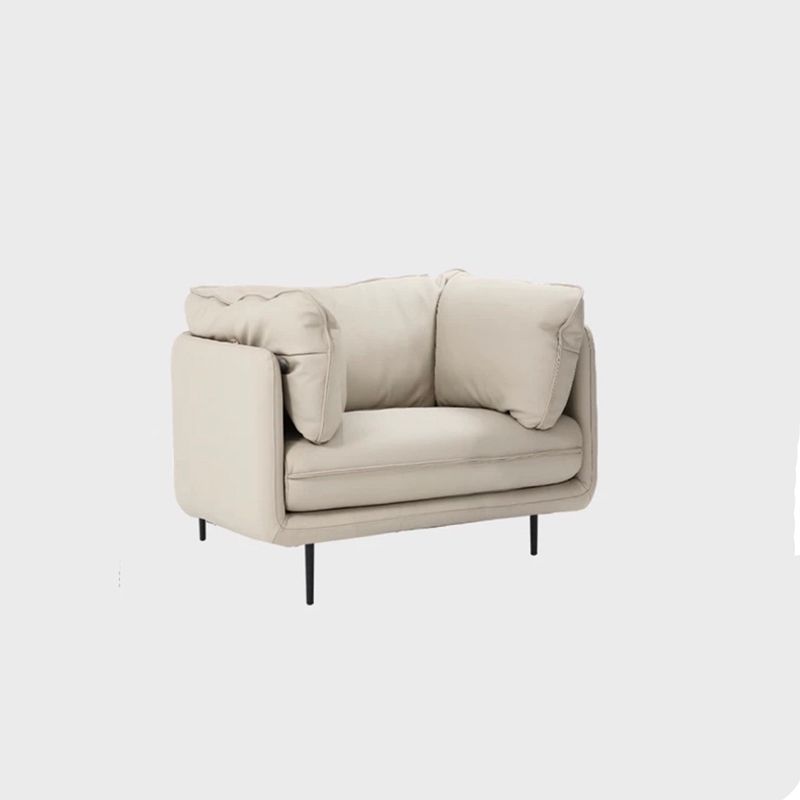 Modern Style Solid Wood Base Namib & Velvet White Rectangular Sofa Clearhalo 'furn' 'furn_sofas' 'Furniture' 'furniture_sofas' 'kitchen' 'kitchen_sofas' 'Living Room Furniture' 'Sofa' 'sofas' 1200x1200_f2e99249-bd0b-4e52-9e82-aa1e588e7892