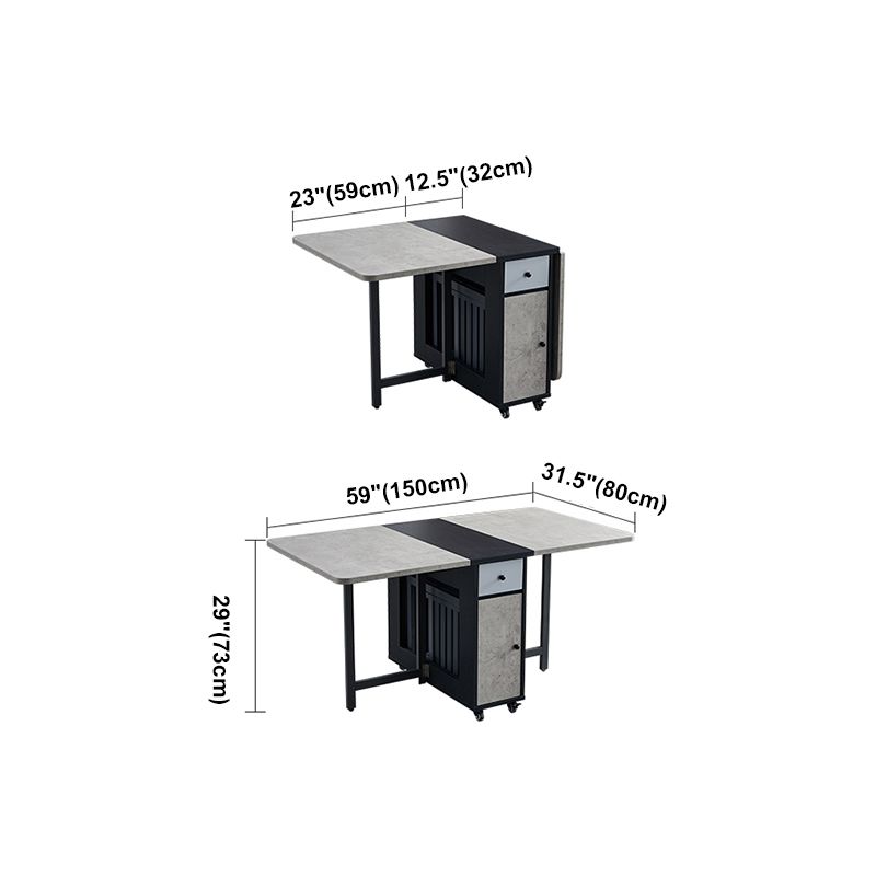 Mid-Century Modern Rectangle Dining Table Drop-Leaf Table for Kitchen (only table) Clearhalo ' dining_table' 'Dining Tables & Seating' 'Dining Tables' 'furn' 'furn_dining_table' 'Furniture' 'furniture_dining_table' 'Kitchen & Dining Furniture' 'kitchen&dining_furn' 'kitchen' 'kitchen_dining_table' 1200x1200_f2e9fc25-6002-48f6-bbf9-4f2c95bc2567