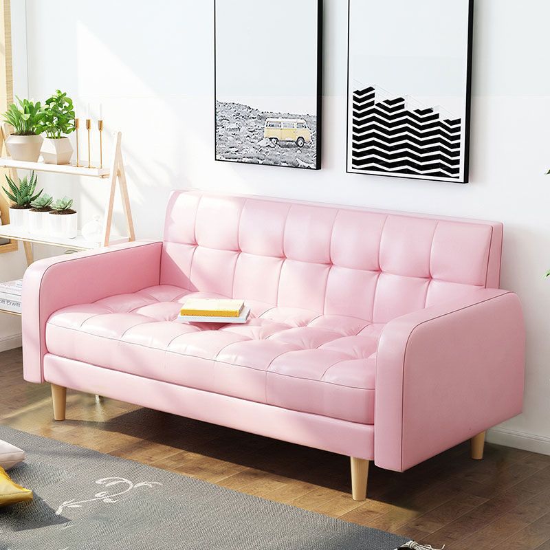 Contemporary Biscuit Back Standard Square Arm Genuine Leather Sofa Clearhalo 'furn' 'furn_sofas' 'Furniture' 'Living Room Furniture' 'Sofa' 'sofas' 1200x1200_f2ea63f6-ad56-47b1-bc7f-16371932ab8f