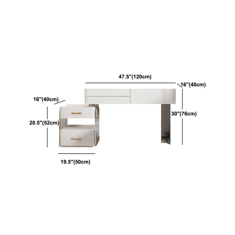 Set da tavolo da toeletta per vanilità per il trucco con trucco contemporaneo