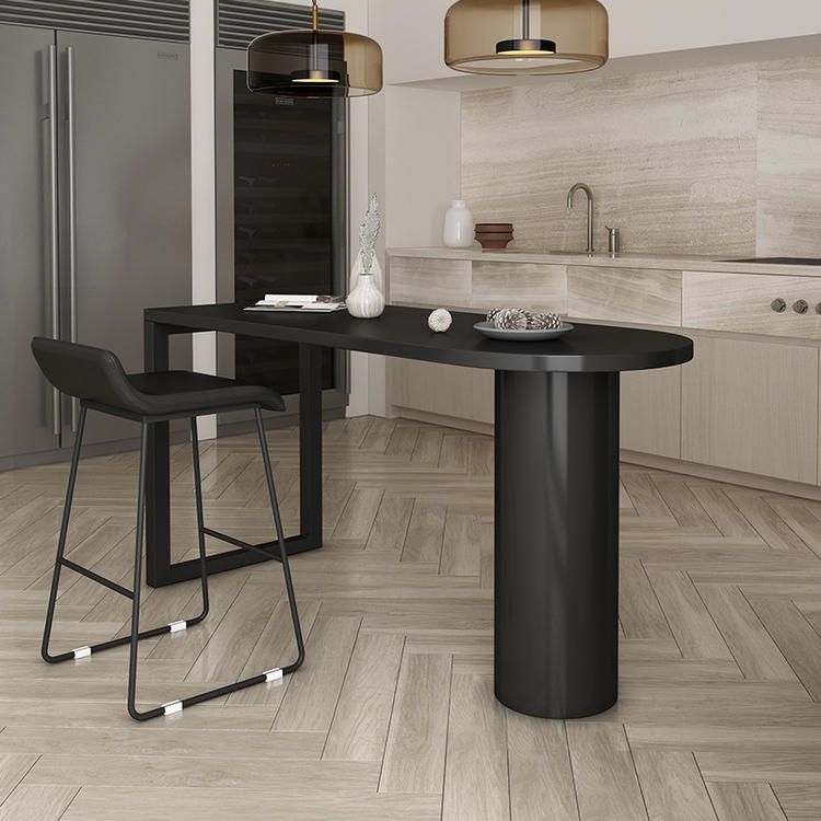 Wood Bar Stool Table with Specialty Table Top Double Pedestal Table - 41.3" H Clearhalo 'Bar Furniture' 'Bar Tables' 'bar_tables' 'furn' 'furn_bar_tables' 'Furniture' 'furniture_bar_tables' 'Kitchen & Dining Furniture' 1200x1200_f2eb3f59-eb07-4b59-8141-ab9e45461775