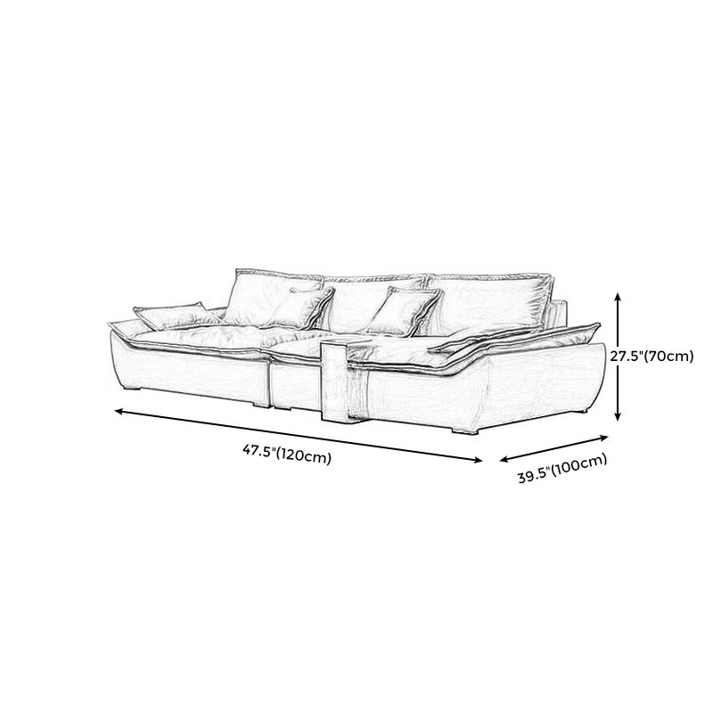 リビングルームのために茶色の枕が付いた枕トップアーム標準的なセッピーソファ