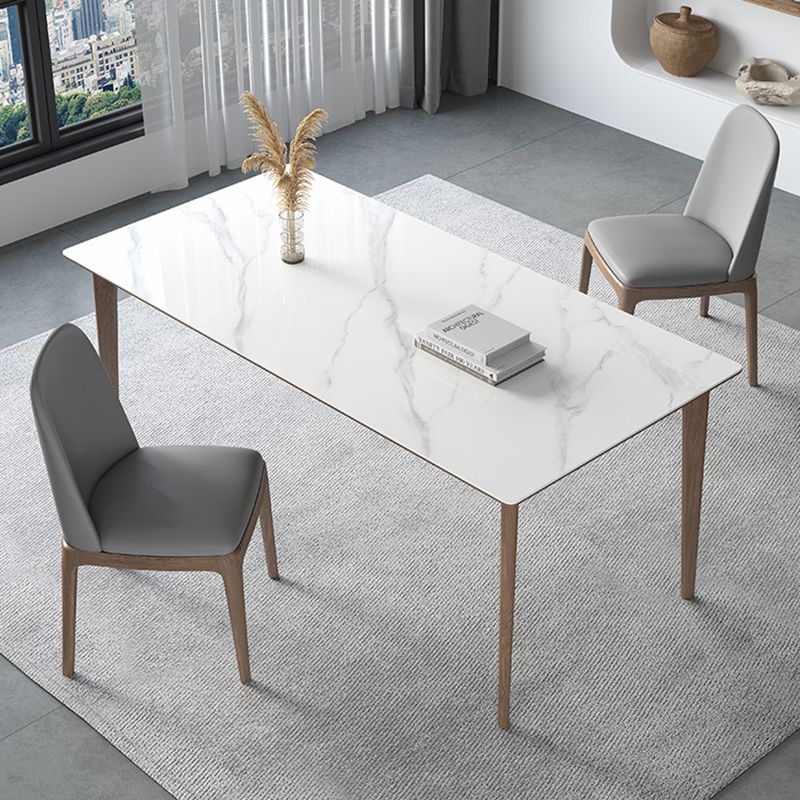 Industrial Style Dinner Table Stone Rectangle Dining Site Table in White Clearhalo 'Dining Tables & Seating' 'Dining Tables' 'dining_table' 'furn' 'furn_dining_table' 'Furniture' 'Kitchen & Dining Furniture' 1200x1200_f2ec4830-56df-4ed2-acbd-dc77c48f038a