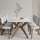 Modern Dining Table Sintered Stone Dinner Table with Wooden Base