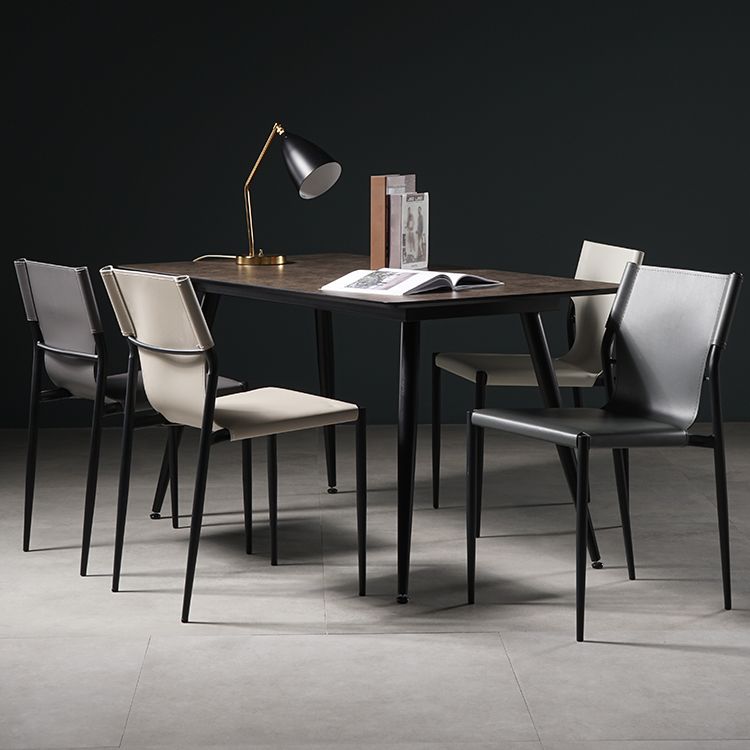 Modern Style Chair Dining Armless Chairs with Metal Legs for Kitchen Clearhalo ' kitchen&dining_furn' 'Dining Chairs' 'Dining Tables & Seating' 'dining_chair' 'furn' 'furn_dining_chair' 'Furniture' 'furniture_dining_chair' 'Kitchen & Dining Furniture' 'kitchen' 1200x1200_f2edf024-2224-4d3e-895f-6c331c4a1c62
