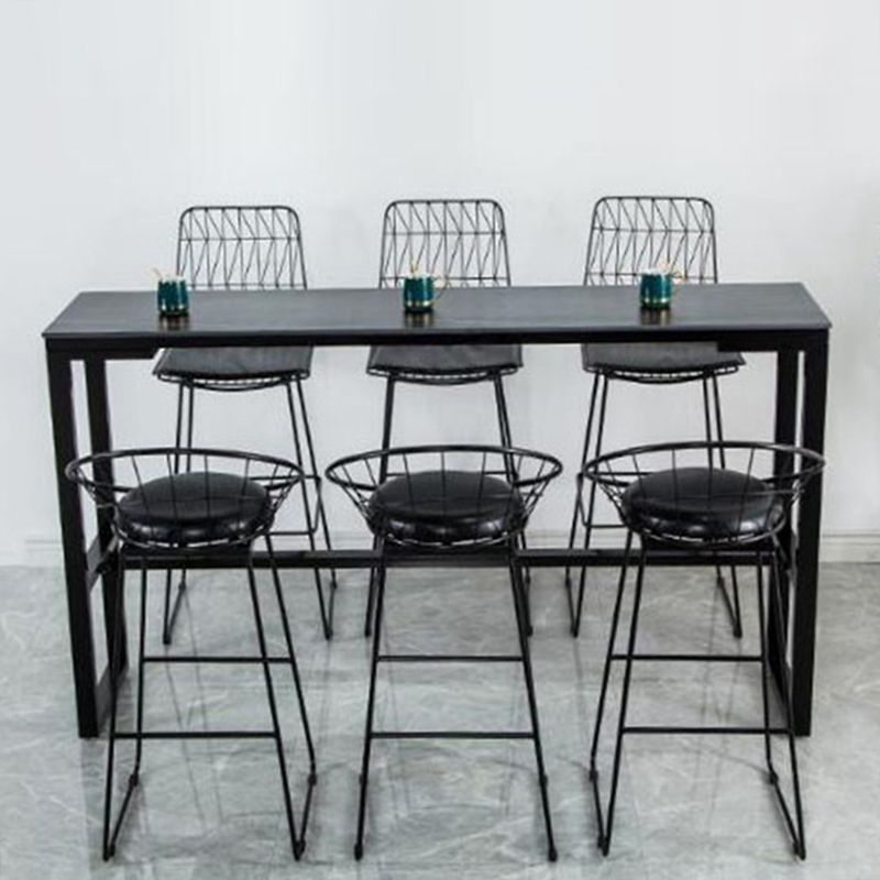 Contemporary Bar Dining Table Indoor Rectangle Bar Table with Iron Base Clearhalo 'Bar Furniture' 'Bar Tables' 'bar_tables' 'Furniture' 'furniture_bar_tables' 'Kitchen & Dining Furniture' 'kitchen&dining_furn' 'kitchen' 1200x1200_f2ee9bfe-69fc-4b66-9480-46bb5434c53f