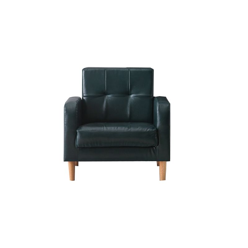 モダンなシングルクッションシートソファチュートバックフェイクレザーソファ