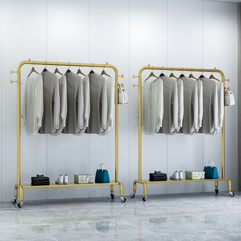 Glam Coat Rack Hanging Rail Lower Shelf 4 Hooks Entryway Coat Hanger Clearhalo 'Entry & Mudroom Furniture' 'furn' 'furn_hall_tree_coat_racks' 'Furniture' 'Hall Trees & Coat Racks' 'hall_tree_coat_racks' 1200x1200_f2f1b2da-1ace-4c5e-aef5-4605605bf496