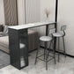 Faux Marble Black Counter Height Dining Table Industrial Metal Base Counter Wine Table