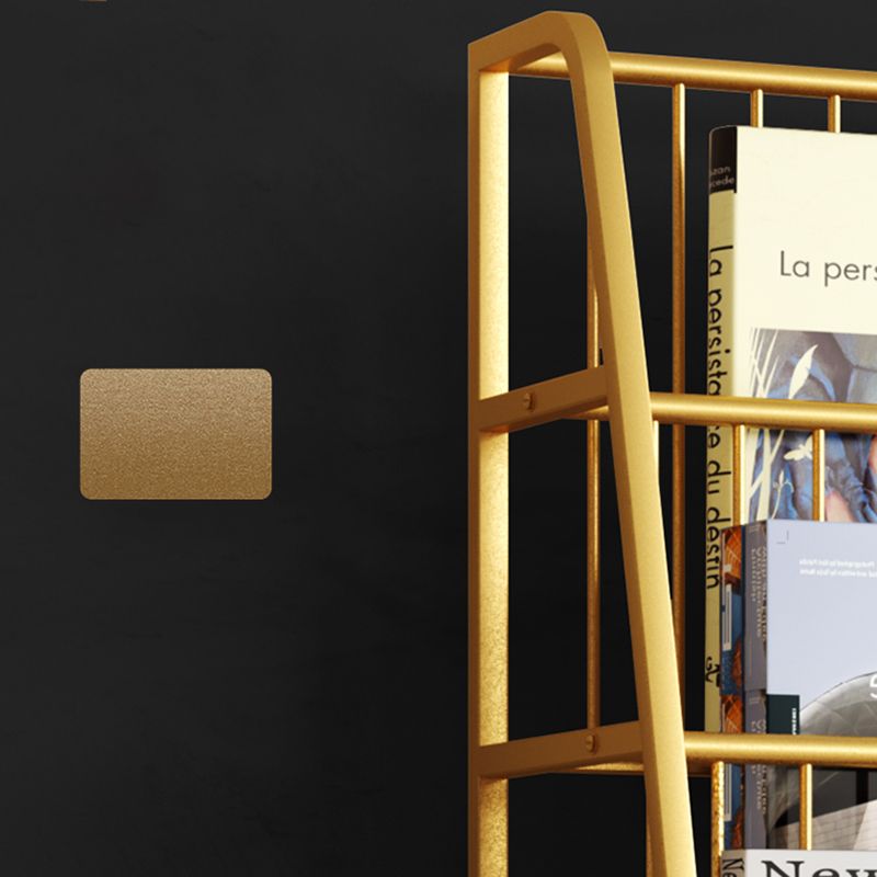 5 Levels Metal Bookcase Closed Back Shelf Bookcase for Study Room