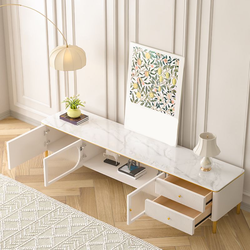 Modern TV Console Stone Media Console TV Stand with 2 Drawers Clearhalo 'furn' 'furn_tv_stands_entertainment_centers' 'Furniture' 'Living Room Furniture' 'TV Stands & Entertainment Centers' 'TV Stands & Media Storage Furniture' 'tv_stands_entertainment_centers' 1200x1200_f2f4f2df-7ff2-4676-865a-6c25643078dd