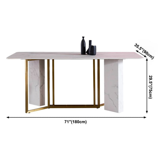 Traditional Luxury Rectangle Dining Table Stone Furniture for Dining Room