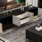 Glam Glass TV Stand Console Enclosed Storage TV Media Stand for Living Room Clearhalo 'furn' 'furn_tv_stands_entertainment_centers' 'Furniture' 'Living Room Furniture' 'TV Stands & Entertainment Centers' 'TV Stands & Media Storage Furniture' 'tv_stands_entertainment_centers' 1200x1200_f2f61c2e-f5a6-4483-afde-81f65c2cd4fc