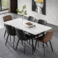 Stone Top Table Rectangle Contemporary Dining Table with 4 Black Legs Clearhalo 'Dining Tables & Seating' 'Dining Tables' 'dining_table' 'furn' 'furn_dining_table' 'Furniture' 'furniture_dining_table' 'Kitchen & Dining Furniture' 1200x1200_f2f65ed9-13cb-49dc-9ab7-ef286a14fbaf