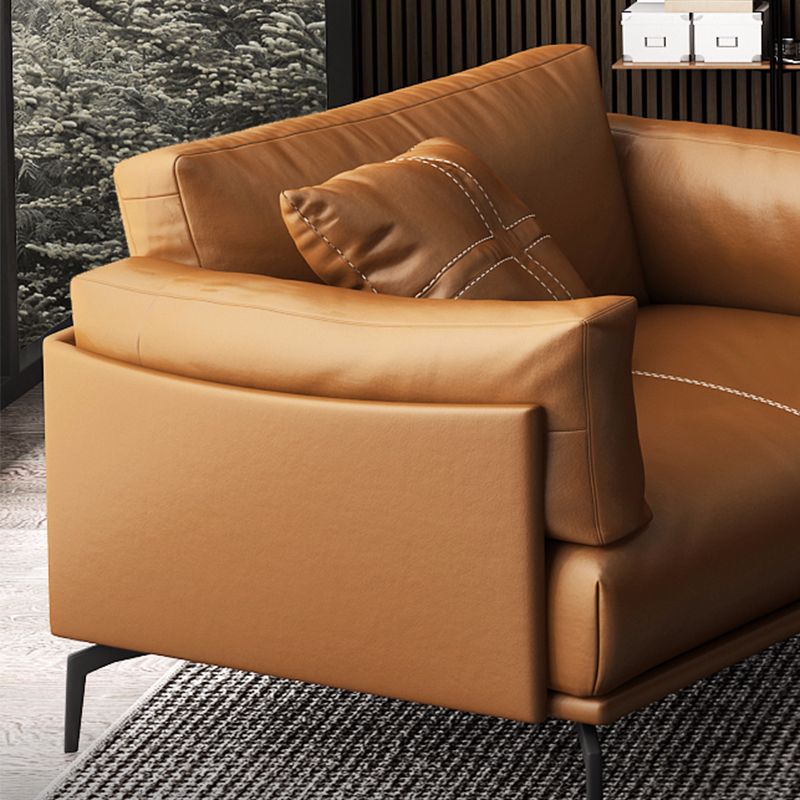 Coussins bruns contemporains Standard Oreiller Top Bras canapé en cuir authentique