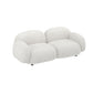 Square Arm Wool Sofa Scandinavian 1/2/3-Seater Sofa in White