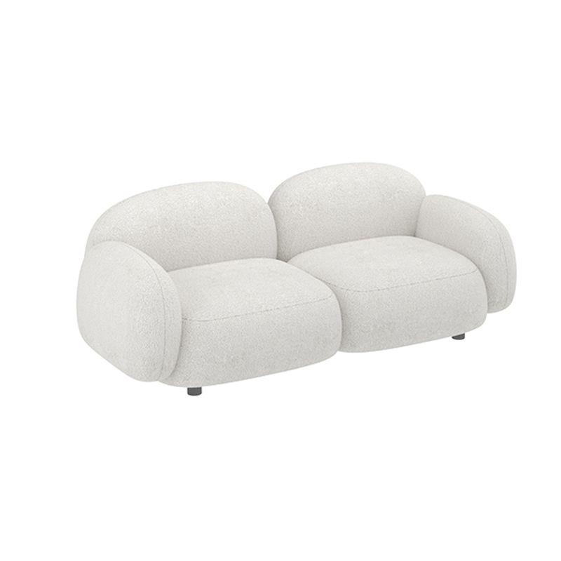 Square Arm Wool Sofa Scandinavian 1/2/3-Seater Sofa in White