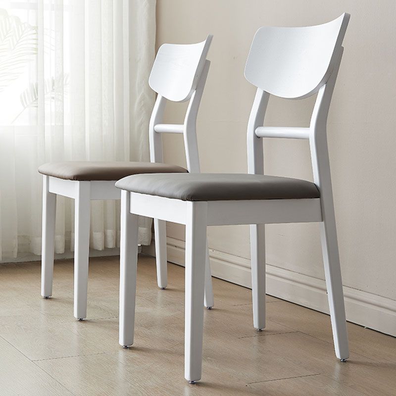Scandinavian Leather Dining Chairs for Home Open Back Side Chair