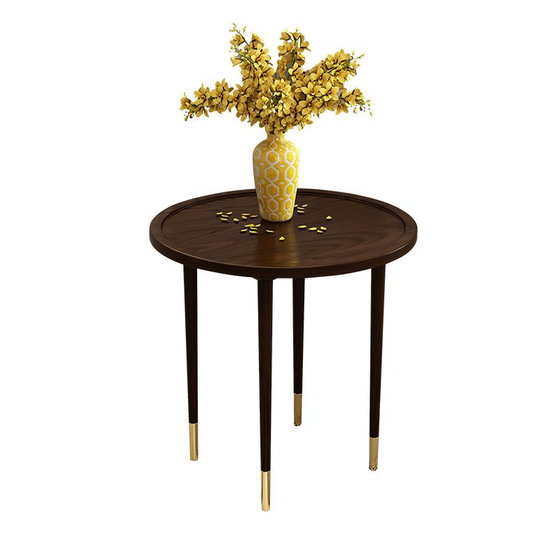 Tavolino moderno tavolino top a vassoio in legno rotondo 4 gambe