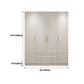 Contemporary White Storage Cabinet Hinged Door Cabinet with Drawers