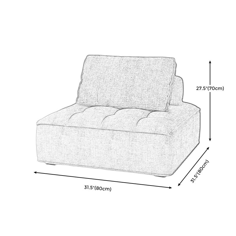 Linen Chair 31.4" L x 31.4" W x 27.5" H Armless Chair for Living Room Clearhalo 'Accent Chairs' 'accent_chairs' 'Chairs & Seating' 'furn' 'furn_accent_chairs' 'Furniture' 'Living Room Furniture' 1200x1200_f2fe94d6-9e67-4af6-93fc-5aed77dc8ce1