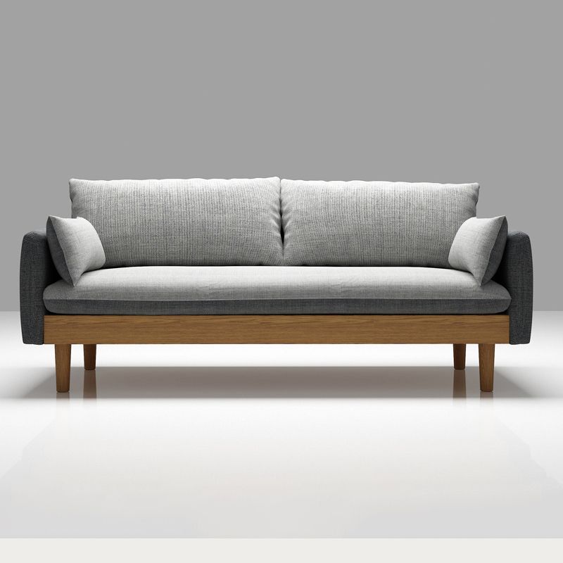 Matte Finish Square Arm Sofa Cotton Linen Sofa for Bonus Room Apartment Clearhalo 'furn' 'furn_sofas' 'Furniture' 'furniture_sofas' 'kitchen' 'kitchen_sofas' 'Living Room Furniture' 'Sofa' 'sofas' 1200x1200_f2feac09-65d4-4665-833c-bc059d36dec1