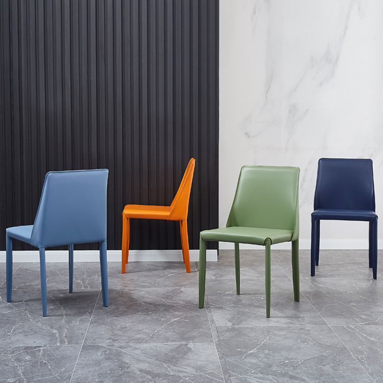 Silla lateral de estilo sólido de estilo sólido sólido silla de comedor de cuero