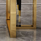 Luxury Sintered Stone Dining Table Rectangle Table with Double Pedestal in Gold Clearhalo ' dining_table' 'Dining Tables & Seating' 'Dining Tables' 'furn' 'furn_dining_table' 'Furniture' 'furniture_dining_table' 'Kitchen & Dining Furniture' 'kitchen&dining_furn' 'kitchen' 'kitchen_dining_table' 1200x1200_f2ff8786-8926-4f4a-9240-c276a2c58a85