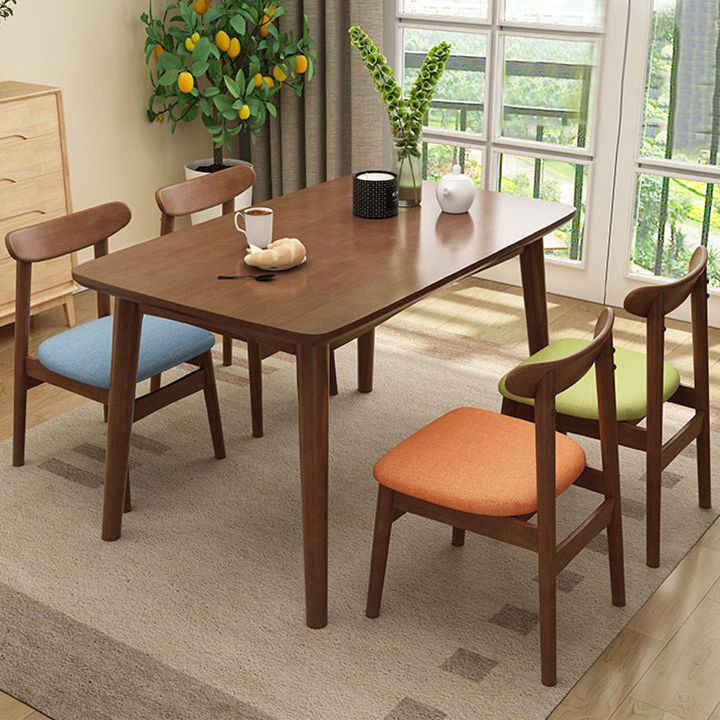 Simplicity Rectangle Dining Table Oak Solid Wood Table with 4 Legs for Dining Room Clearhalo ' dining_table' 'Dining Tables & Seating' 'Dining Tables' 'furn' 'furn_dining_table' 'Furniture' 'furniture_dining_table' 'Kitchen & Dining Furniture' 'kitchen&dining_furn' 'kitchen' 'kitchen_dining_table' 1200x1200_f2ffe067-b829-44f7-abd5-e55f4124f6f7