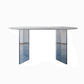White Oval Stone Dining Table Modern Acrylic Double Pedestal Dining Table Clearhalo 'Dining Tables & Seating' 'Dining Tables' 'dining_table' 'furn' 'furn_dining_table' 'Furniture' 'Kitchen & Dining Furniture' 1200x1200_f300ab6a-8c0a-4182-8d2c-ff02a914c2b2
