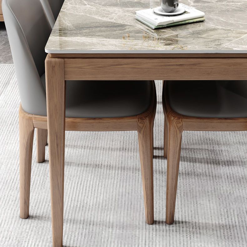 Rectangle Stone Top Dining Table Mid-Century Dining Table for Dining Room Clearhalo 'Dining Tables & Seating' 'Dining Tables' 'dining_table' 'furn' 'furn_dining_table' 'Furniture' 'Kitchen & Dining Furniture' 1200x1200_f300e705-0a9a-496b-bc04-a1c053829a04
